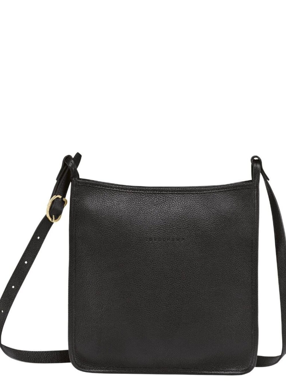Longchamp 'Le Foulonne' Medium Leather Crossbody Bag - Black